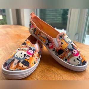 Ashley Blue Slip on Shoe, Size 7, New, Dog print.